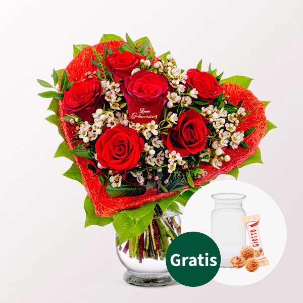 Rosenherz „Zum Geburtstag“